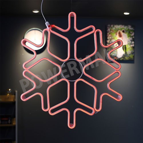 LED 크리스마스 트리구 눈꽃 네온플렉스 60cm 무점멸 레드 정류기 별도 I284804