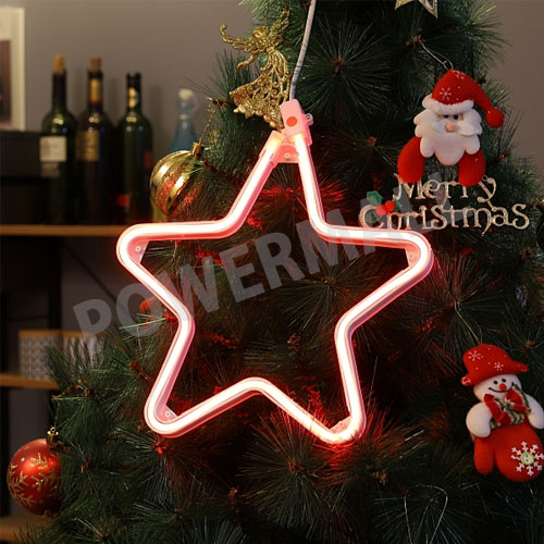 LED 크리스마스 트리구 별 네온플렉스 30cm 무점멸 레드 정류기 별도 I284794