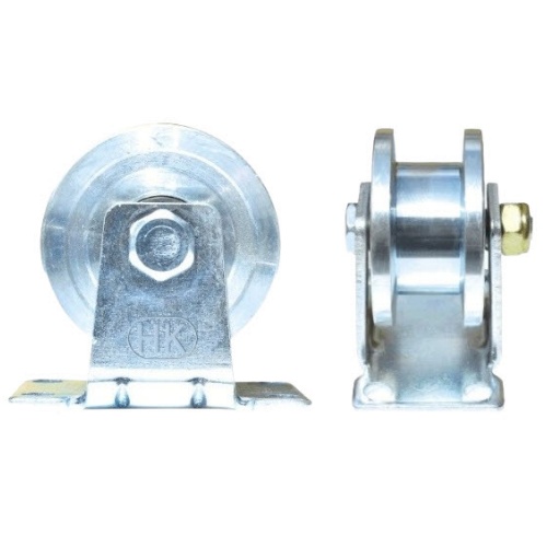 한국캐스터산업 HC-PRRD 101mm(4인치) 홈폭 65 ㄷ레일 바퀴 플레이트 타입 HC-31103