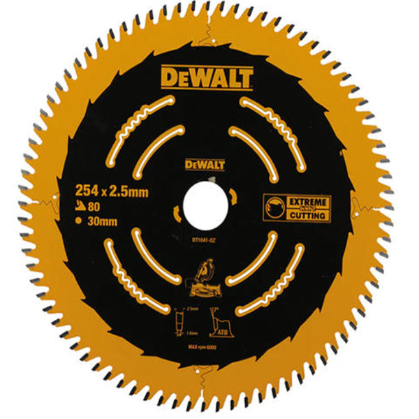 디월트 원형톱날 목재용 DT1041 10인치 25.4mm 80T 2.5t I552913