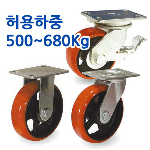 피씨아이씨 고하중용 캐스터 PBC 5800 시리즈 고정 바퀴 회전 브레이크 종류 사이즈별 선택
